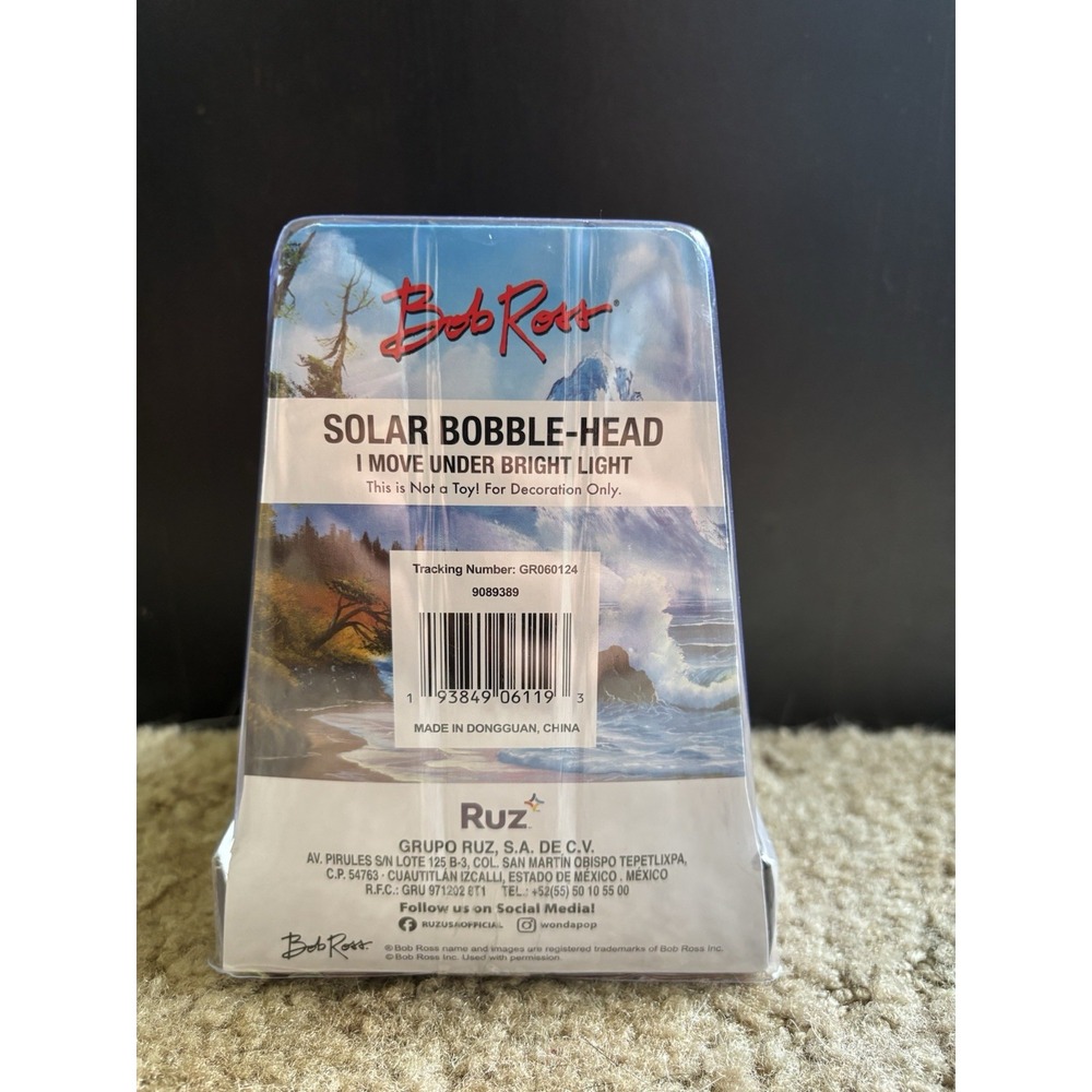 Bob Ross Solar Bobble Head Figure New In Box Ruz Official Merchandise - Picture 2 of 3